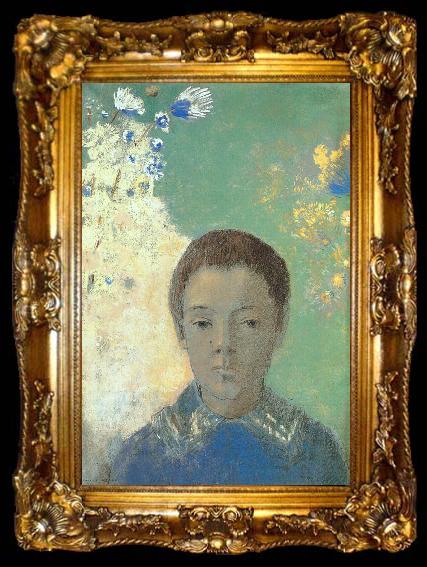 framed  Odilon Redon Portrait of Ari Redon, ta009-2